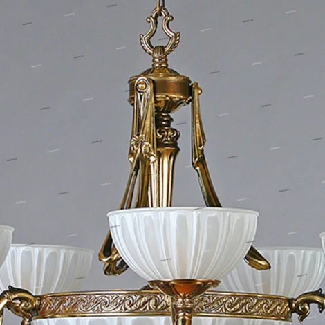 Люстра подвесная Ambiente by Brizzi Navarra, 10 ламп, бронза с белым