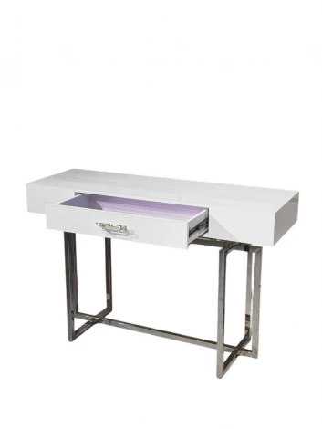 Стол-консоль IST-CASA Гарда-1 P-MJ-003, 120х40х76 см, белый/хром
