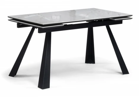 Кухонный стол Woodville Маунт 140x80 белый мрамор / черный