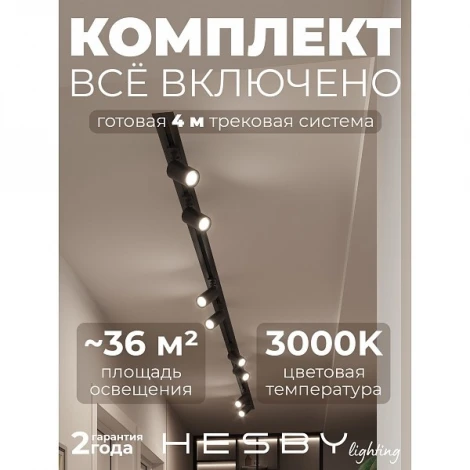 Трековая система в сборе встраиваемая однофазная 220V Hesby Lighting Skylite №3 HSBL_kompl_S003_VI4B3K