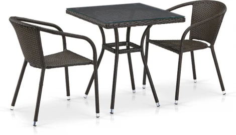 Комплект плетеной мебели Afina T282BNT/Y137C-W53 Brown 2Pcs