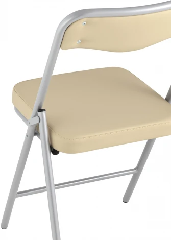 Складной стул Stool Group Джонни экокожа кремовый каркас металлик УТ000035366