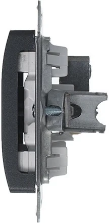 Телефонная розетка встраиваемая RJ-11 (антрацит) Systeme Electric Glossa GSL000781T