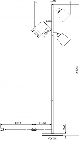 Торшер Moderli Floor V3050-3F (220V, выключатель)