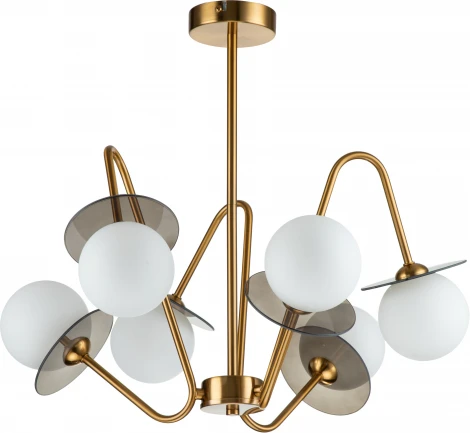 Люстра потолочная на штанге Jazz V000165 (11020/6R Brass) (220V, шар)