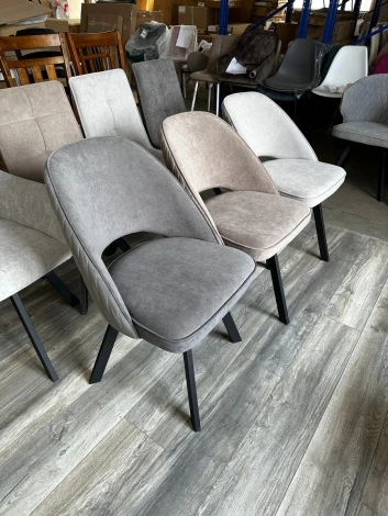 Стул DUNA 360 град. поворот. B5 Капучино, велюр / черный каркас, М-City