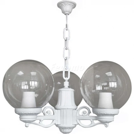 Люстра подвесная уличная Fumagalli, 3 плафона, белый с дымчатым