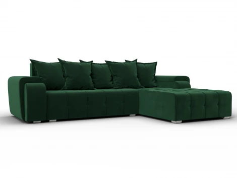 Диван угловой Лига-121 правый угол (ДСП,Брус,Велюр/Зеленый) Лига Диванов 137347