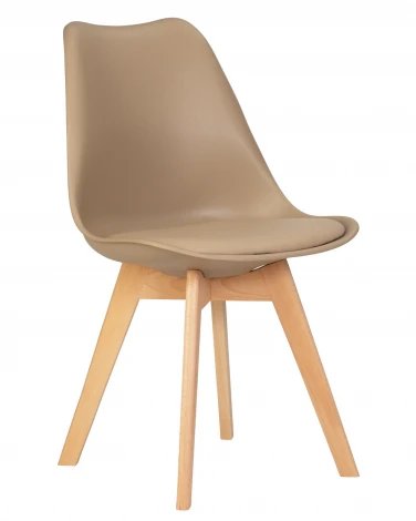 Набор 4 шт стул обеденный DOBRIN JERRY SOFT (ножки светлый бук, цвет сиденья бежевый (GR-03))