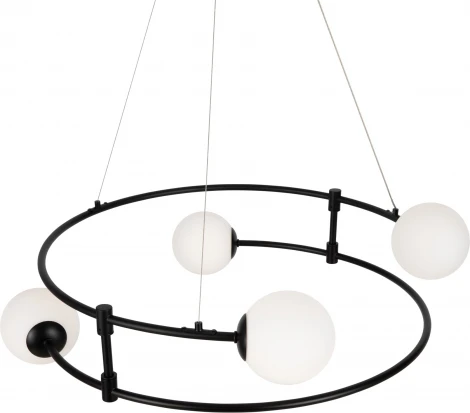 Подвесная люстра Maytoni Balance MOD317PL-04B (220V, на тросе, шарики, кольцо)