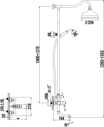 Душевая стойка Lemark Villa LM4862B
