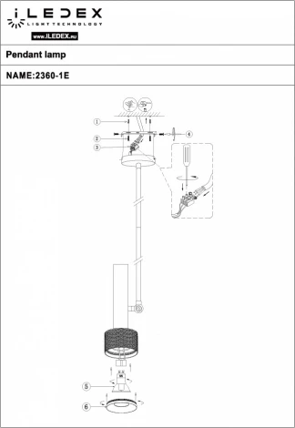 Подвесной светильник iLedex Delta 2361-1 BK+WH (220V)