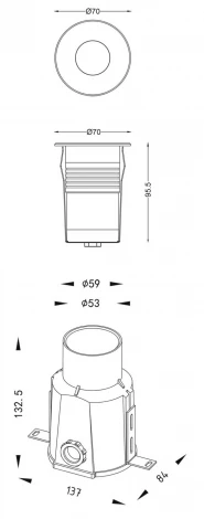 Уличный встраиваемый светильник Deko-Light Square COB 730469 (LED, 220V, круглые, IP67)
