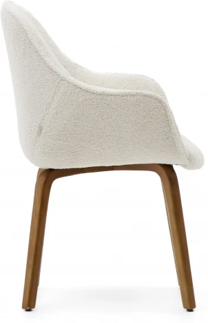 Aleli Стул из белой синели и ножками из ясеня с отделкой под орех La Forma (ex Julia Grup) арт.179266