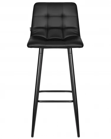 Набор 2 шт Стул барный DOBRIN NICOLE (черные матовые ножки, черная экокожа (P-01))