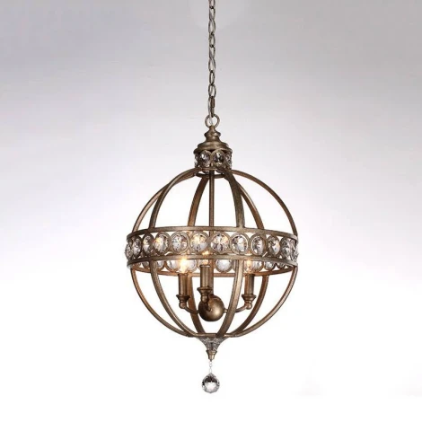 Подвесная люстра L'Arte Luce Fiumichino L51603.74 (220V, хрусталь, на цепи, свеча, шар)