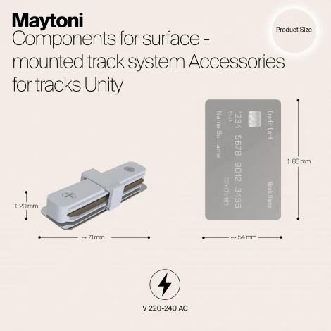 Коннектор прямой Unity белый (однофазный) Maytoni Technical TRA001C-11W (220V)