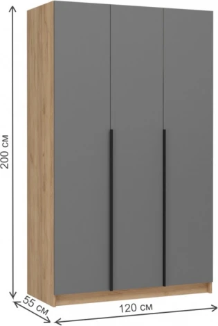 Шкаф Широн 1200 (Широн 1200 графит серый / дуб крафт золото Расп) Woodville арт.586595