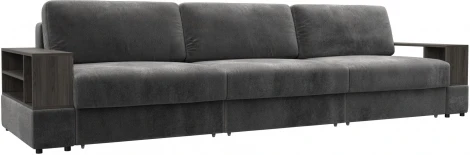 Диван прямой с 2 полками Лига-055 НПБ Лонг Лига Диванов (Велюр) арт.129084