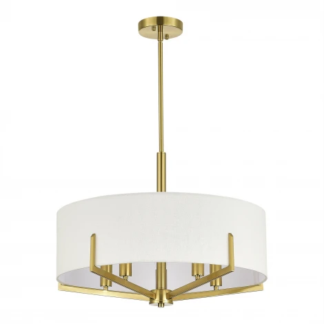 Потолочная люстра на штанге Evoluce Linton SLE3010-303-05 Латунь/Бежевый E14 5*40W