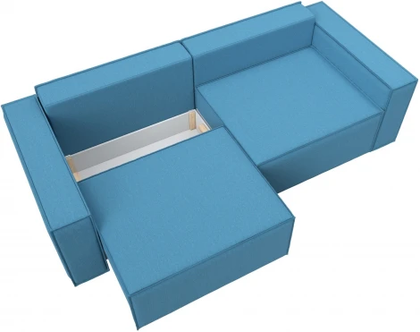 Диван прямой Куба (Голубой/Рогожка) Лига Диванов арт.124515