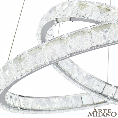 Подвесной светильник Arte Milano Venezia 311311/D800-D600 NI (регулировка яркости, LED, 220V, хрусталь, пульт управления, на тросе)