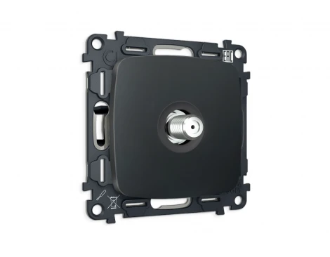 Комплект механизма ТВ-розетки SAT встраиваемый (графит мягкое касание) Ambrella Volt QUANT MO913050