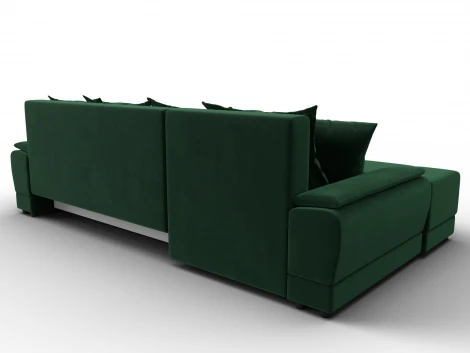 Диван угловой Лига-119 угол левый (ДСП,Брус,Фанера,ЛДС,Велюр/Зеленый) Лига Диванов 137091L
