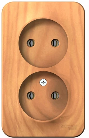 Розетка накладная двойная без заземления (ясень) Systeme Electric Blanca BLNRA000205