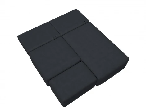 Диван угловой модульный с пуфом Лига-060 НПБ угол универсальный (ЛДСП,Брус,Фанера/Пластик/Замша/Темно-серый) Лига Диванов 129688