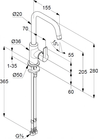 Смеситель Kludi Pure&Easy 370240565 для раковины