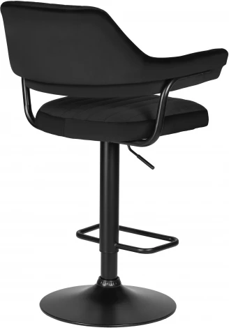 Стул барный DOBRIN CHARLY BLACK (черный велюр (MJ9-101)) 5019_BlackBase-LM BLACK, цвет сиденья черный (MJ9-101), основания