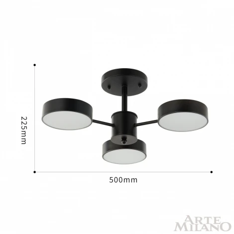 Потолочная люстра на штанге Arte Milano Ferrara 250906/3B Bk (LED, 220V, круглые)