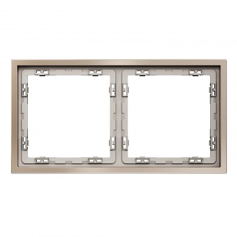 Рамка металлическая на 2 поста (платина) Voltum S70 Metal VLSM120210