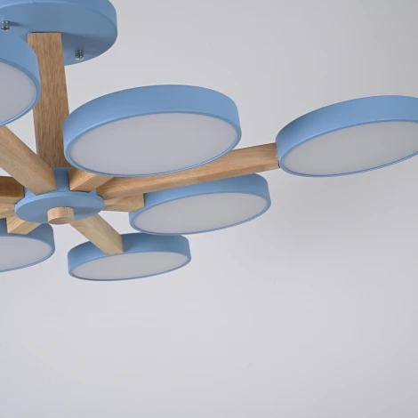 Потолочная люстра Wi-Fi на штанге Turna L8 Blue By ImperiumLoft Turna-B01 (LED, 220V, голосовое управление, умный дом - Алиса)