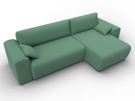 Диван угловой Лига-099 угол универсальный (ДВП,ДСП,ЛДСП,Брус,Фанера/Пластик/Рогожка/Зеленый) Лига Диванов 133696