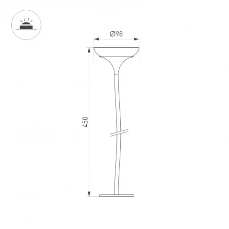 Грунтовой светильник светодиодный KT-MUCENA-BOLL-C-H450-2W Warm3000 (WH, 100 deg, 24V) (Arlight, IP65 Металл) 050671