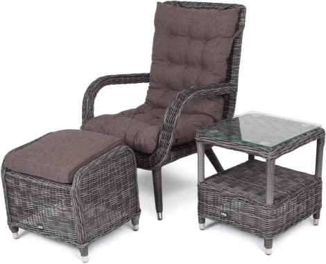 "Толедо" лаунж-зона из искусственного ротанга, цвет графит 4SIS арт.УТ-00003179