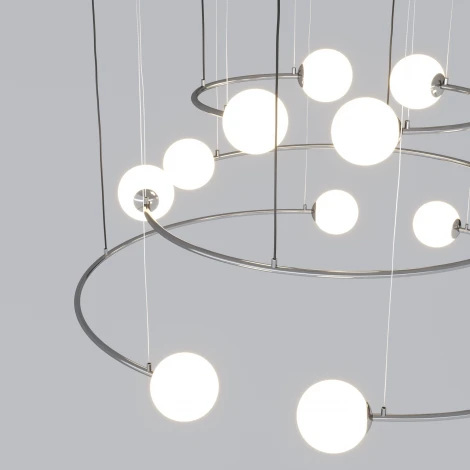 Умная подвесная люстра Bogate's Brook 360/12 хром (220V, на тросе, шарики)