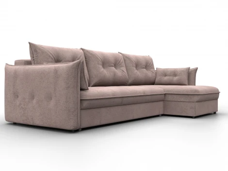 Диван угловой Лига-100 НПБ угол универсальный (ДСП,Фанера/Пластик/Велюр/Бежевый) Лига Диванов 133664