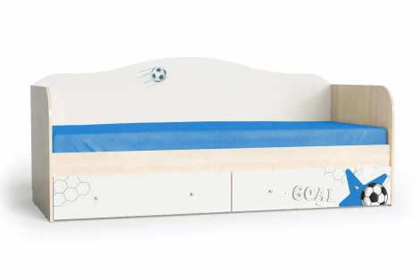 Кровать "Футбол", Шимо светлый/Белый, МАМА