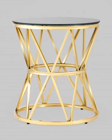 Журнальный стол Stool Group 50*50 ВИВА золото стекло черное УТ000004640