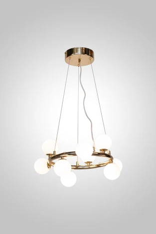 Подвесной светильник AM Group AM488 GOLD D500 (на тросе, шар, молекулы)