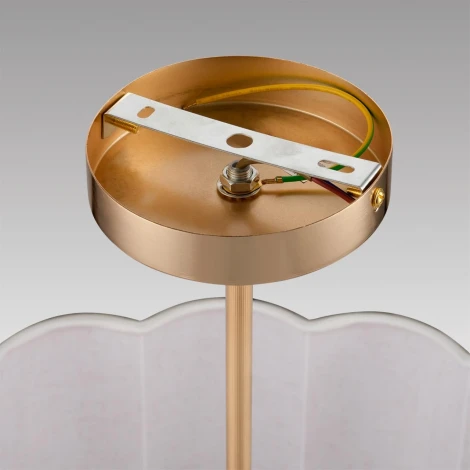 Потолочная люстра на штанге Lumion Kortni 8287/7 золотой/бежевый, металл/текстиль Е14 7*40W 220V KORTNI