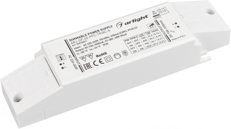 Блок питания ARJ-SP-40-PFC-TRIAC-INS (40W, 27-38V, 0.7-1.05A) (Arlight, IP20 Пластик, 5 лет) 028185(1)