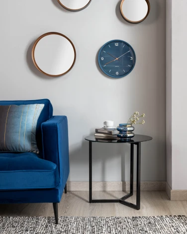 Журнальный стол La Forma (ex Julia Grup) Raeam (Черный/ Сталь,Стекло,Металл)