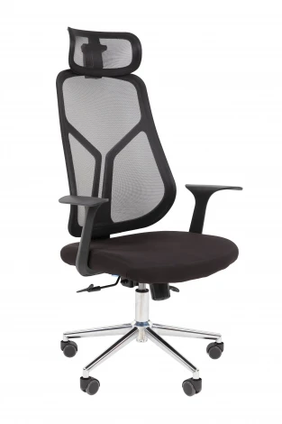 Офисное кресло Chairman CH588 с подголовником черный пластик, черный