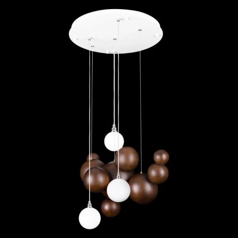 Подвесной светильник Loft It Ginger 10161 Dark wood (LED, 220V, на тросе, шарики, молекулы)