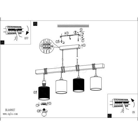 Подвесной светильник Eglo Townshend 2 49927 (220V, на проводе)