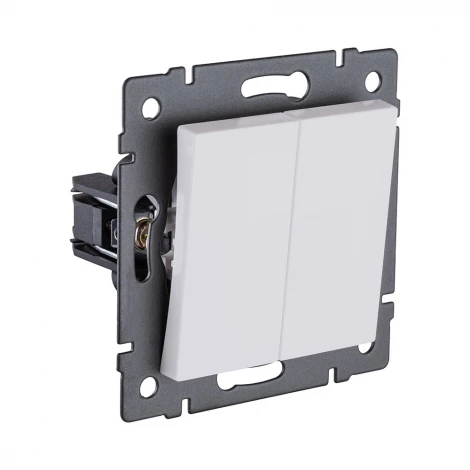 Выключатель кнопочный 2-клавишный 10А/250В белый матовый Kollinger REA-S-011WM для Aspekt, Eleganz, Reflex